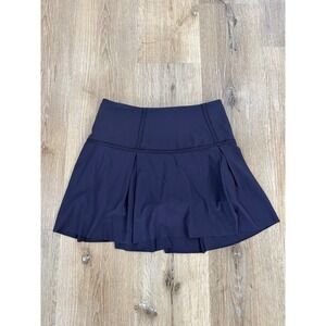 Lululemon Pace Rival Skirt Navy Blue Purple Pleated Tennis Skort Size 4